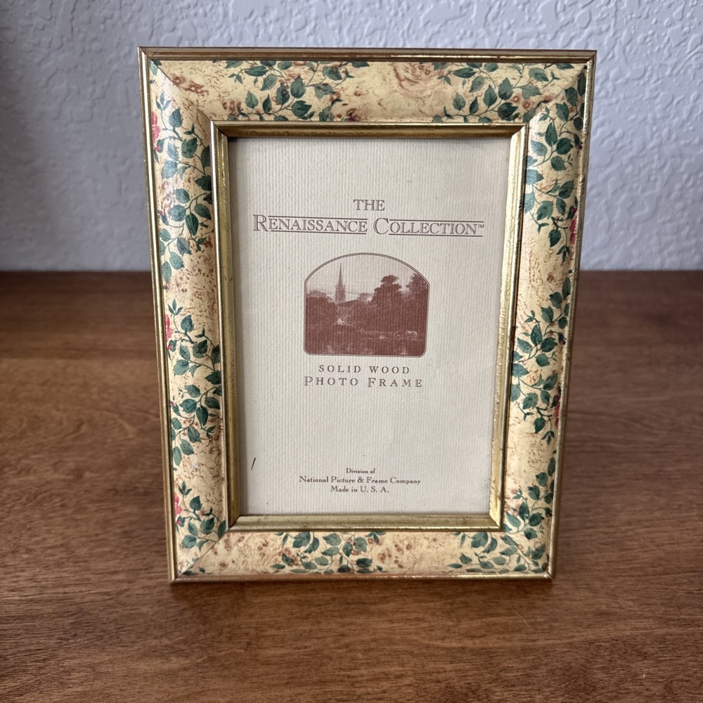 Vintage Renaissance Collection 5x7 Floral Wood Picture Frame - Made in USA
